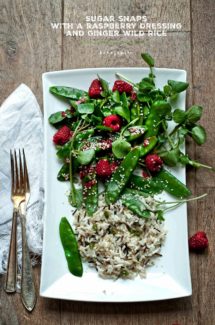Watercress + Sugar Snaps with Raspberry Sesame Dressing + Ginger Wild Rice