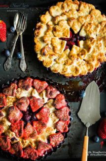 Valentine Heart Tarts with Blueberries & Strawberries