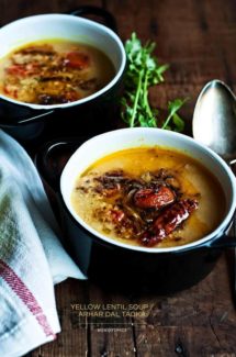 Yellow Lentil Soup / Arhar Dal Tadka with Spicy and Baked Crispy Okra + Trip to India