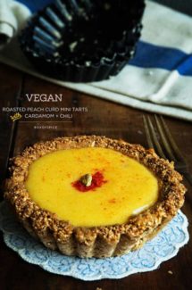 Vegan Roasted Peach Curd Mini Tarts