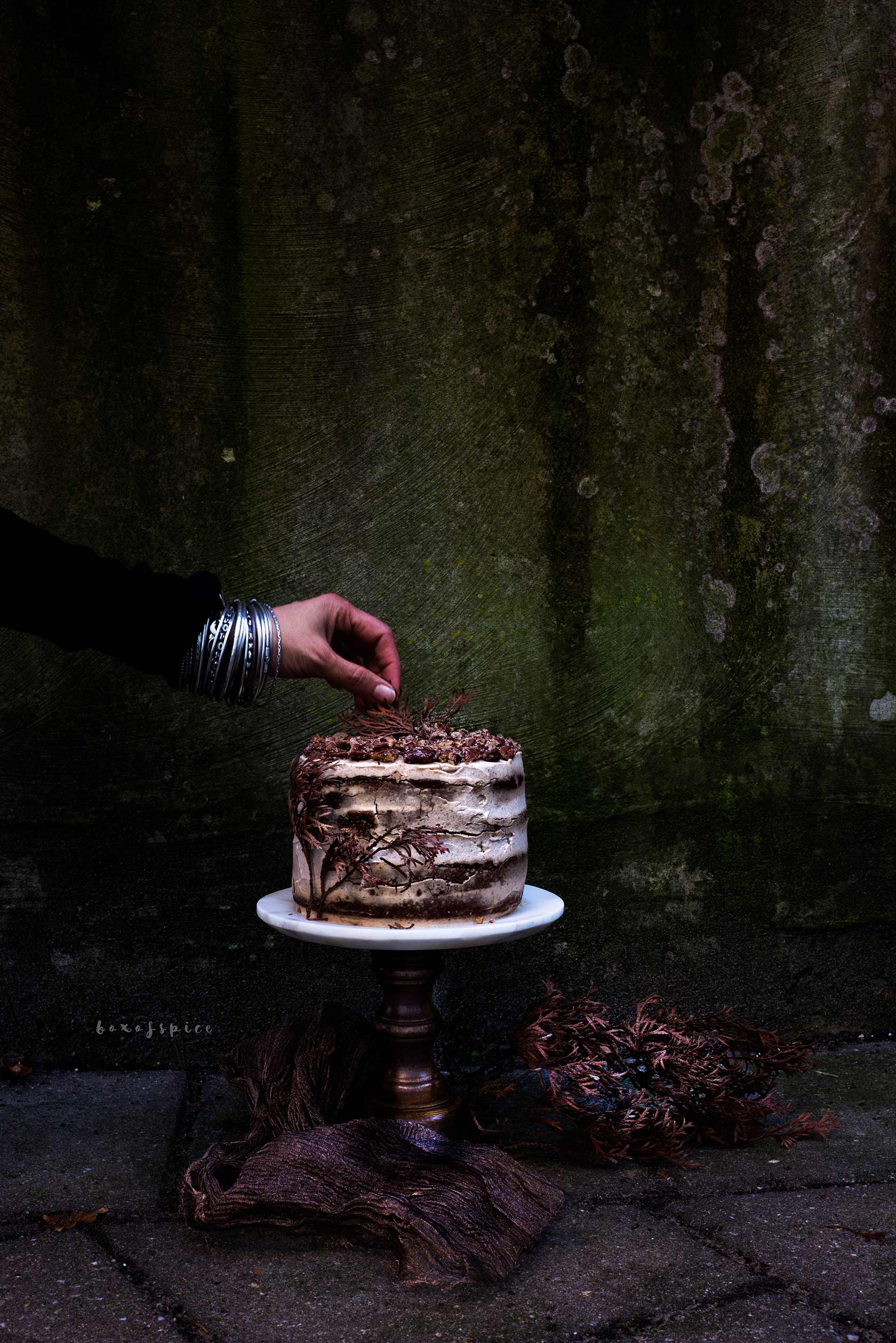 Masala Chai Carrot Cake with Chai Infused Pecans I Boxofspice