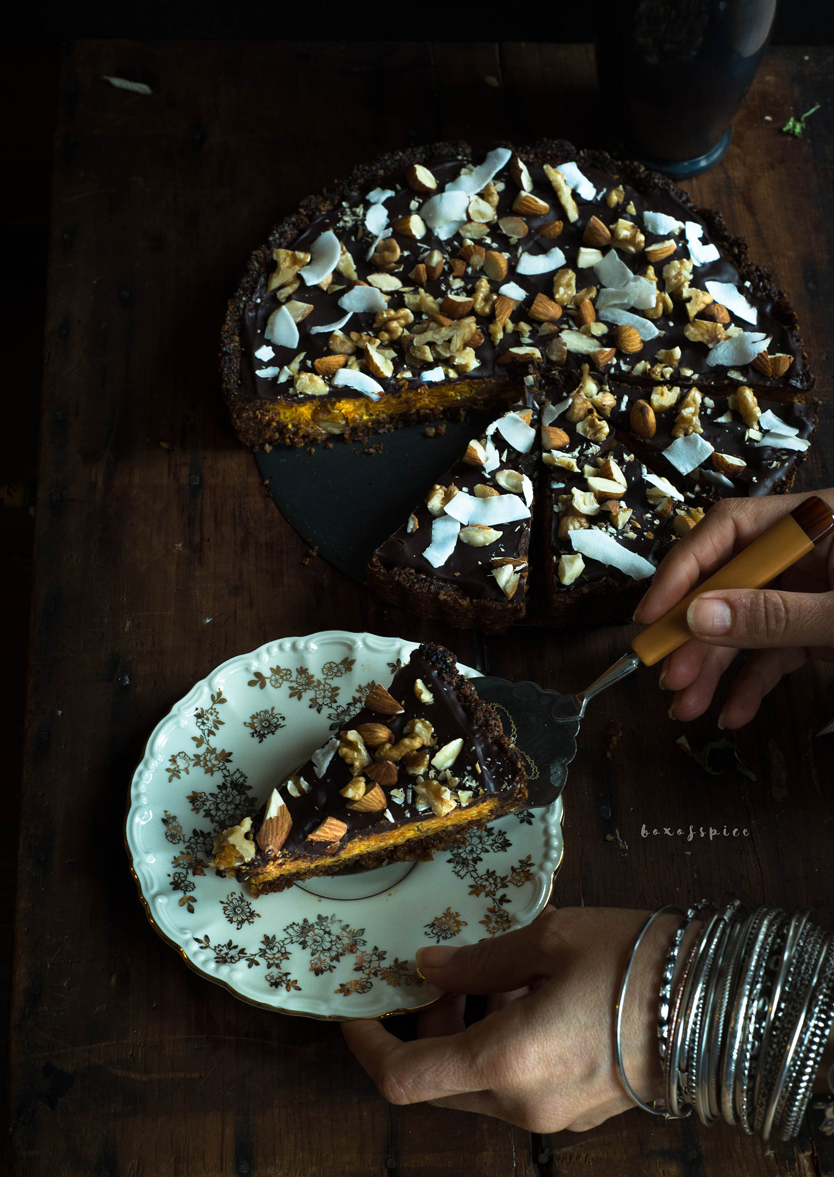 Chocolate Gajar Halwa Pie I Boxofspice