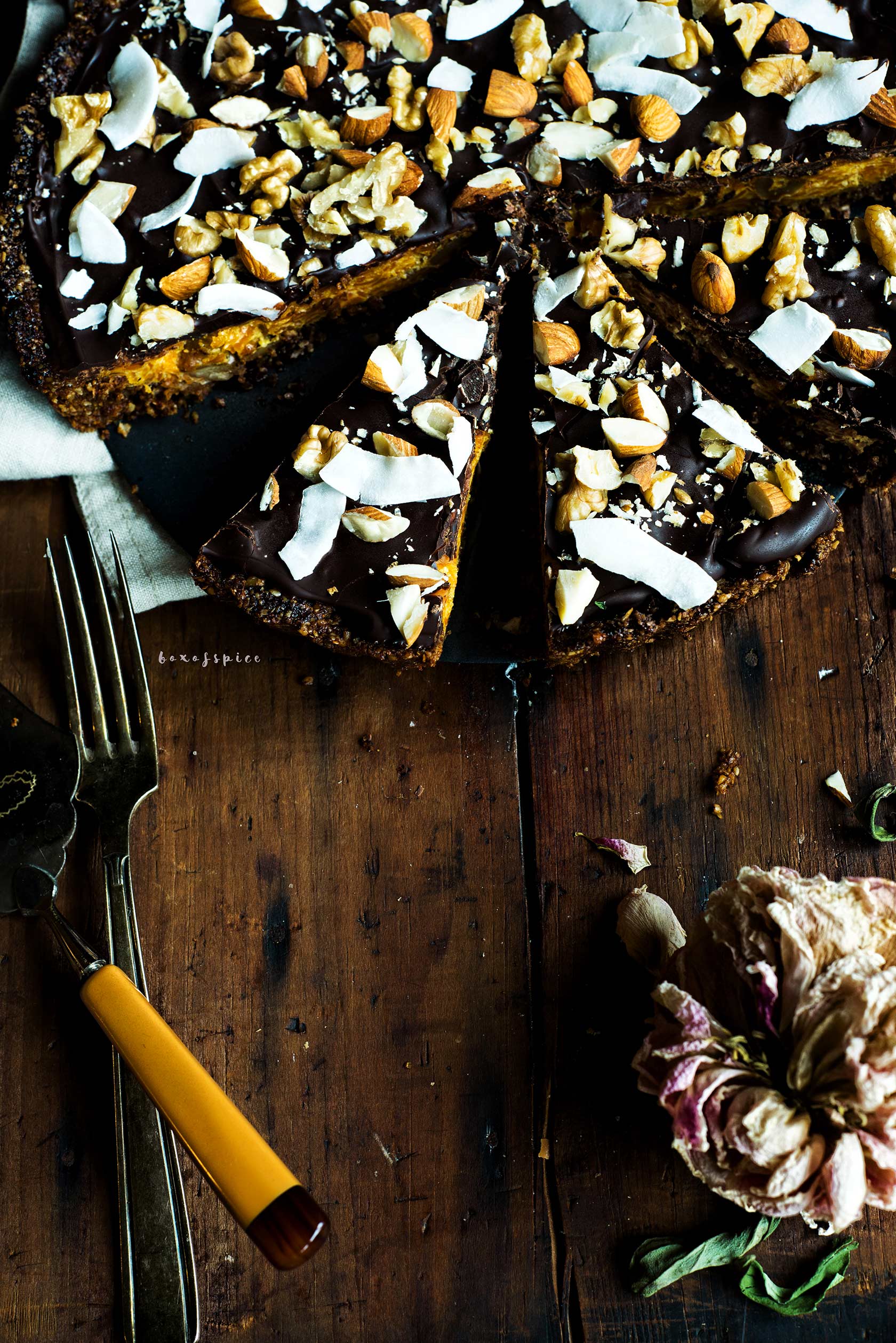 Chocolate Gajar Halwa Pie I Boxofspice