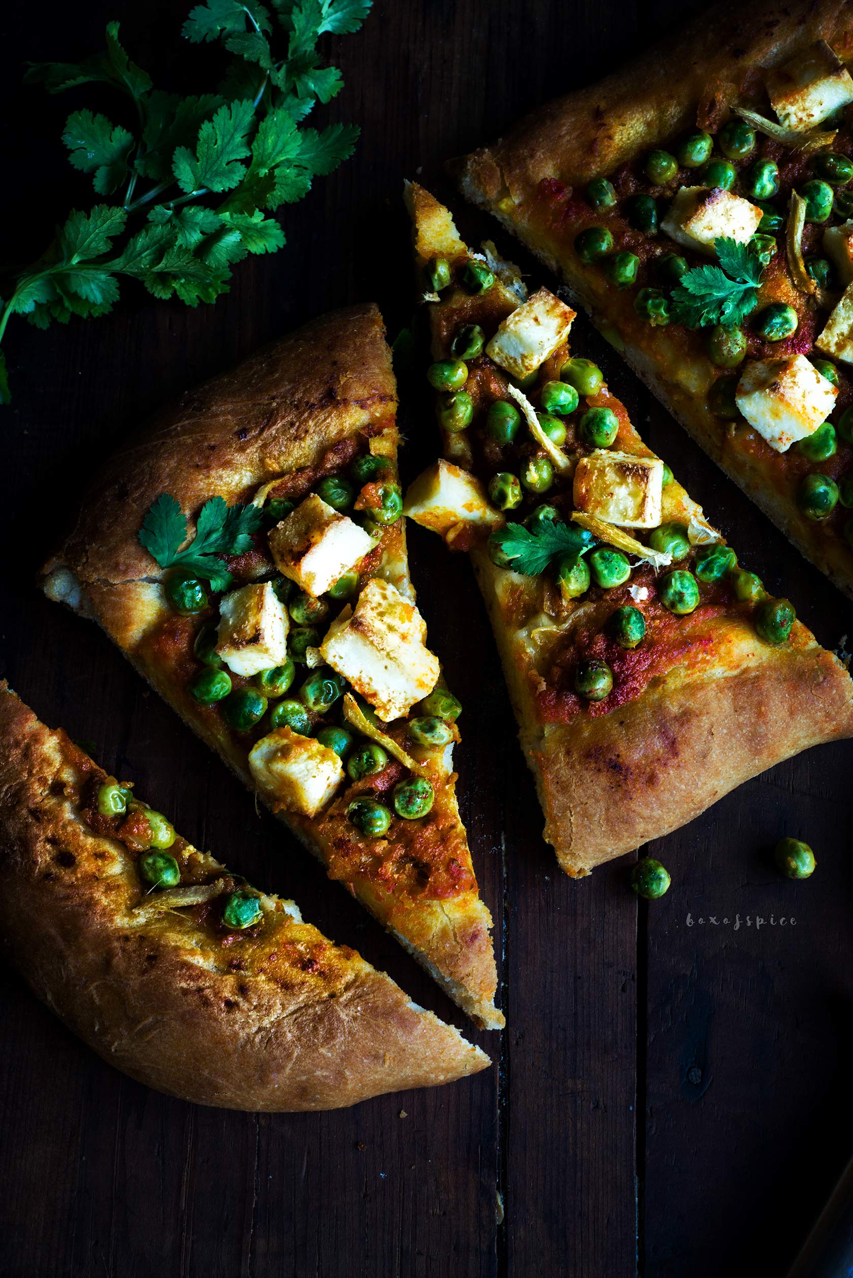 Matar/Peas and Paneer Pizza I Boxofspice