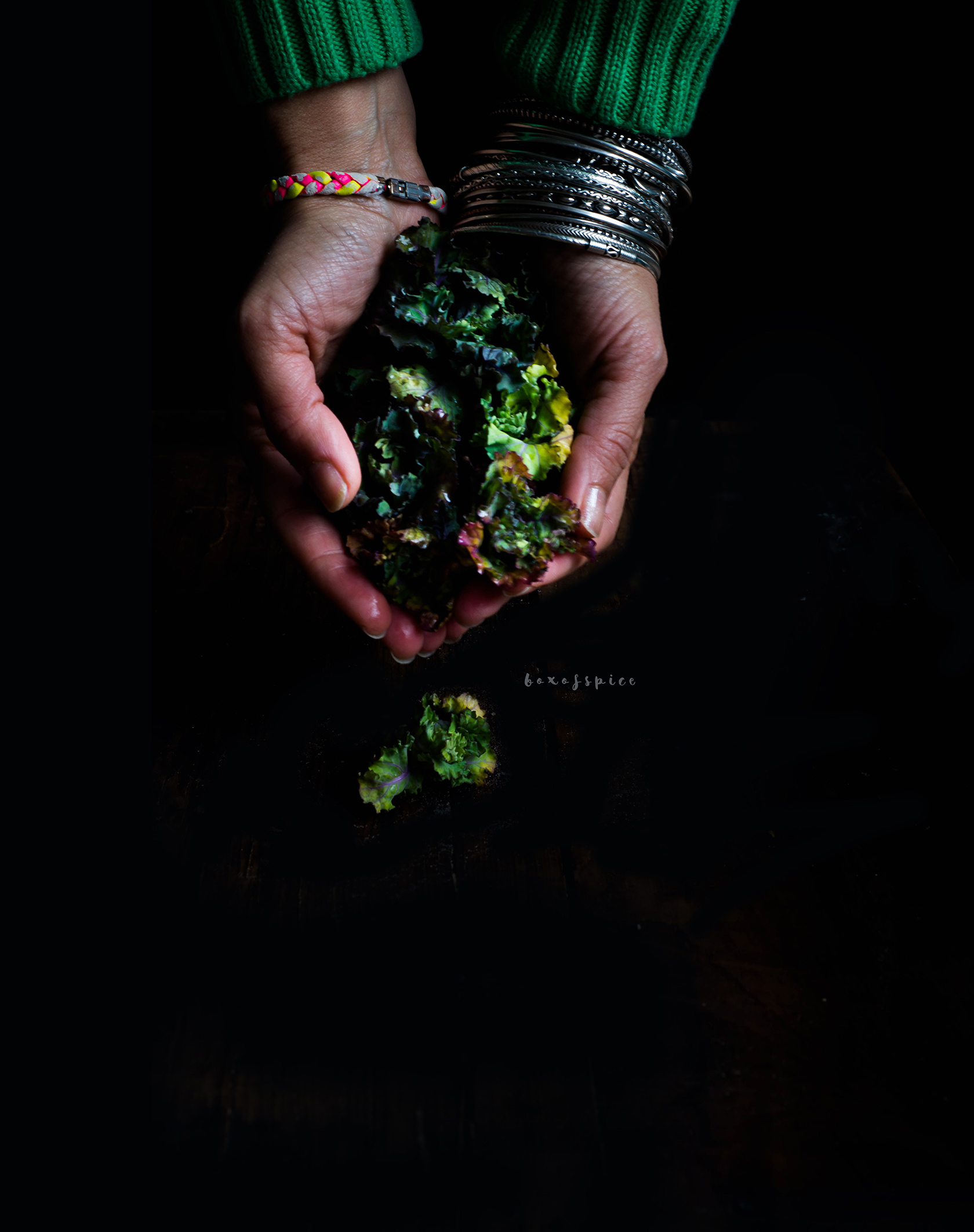 South Indian Style Roasted Kale Sprouts with Turmeric Onions I Boxofspice