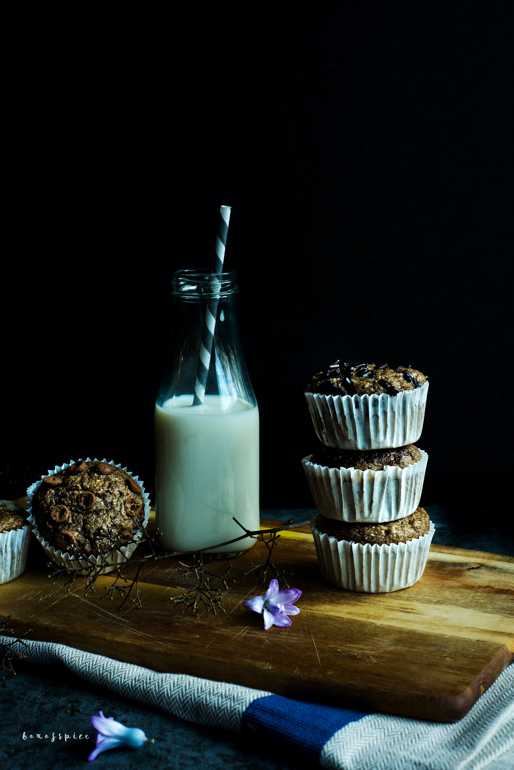 20 Minute Whole Wheat Banana Muffins I Boxofspice