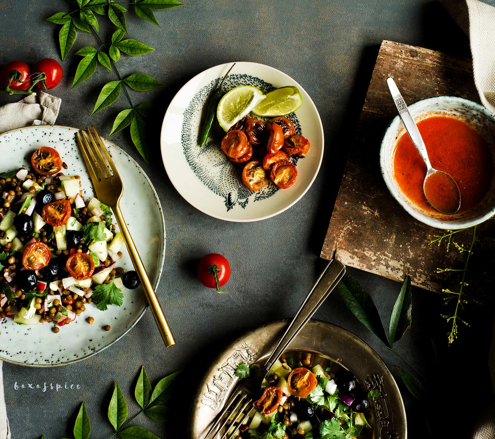 Blueberry Lentil Salad with Chili Lime Dressing I Boxofspice