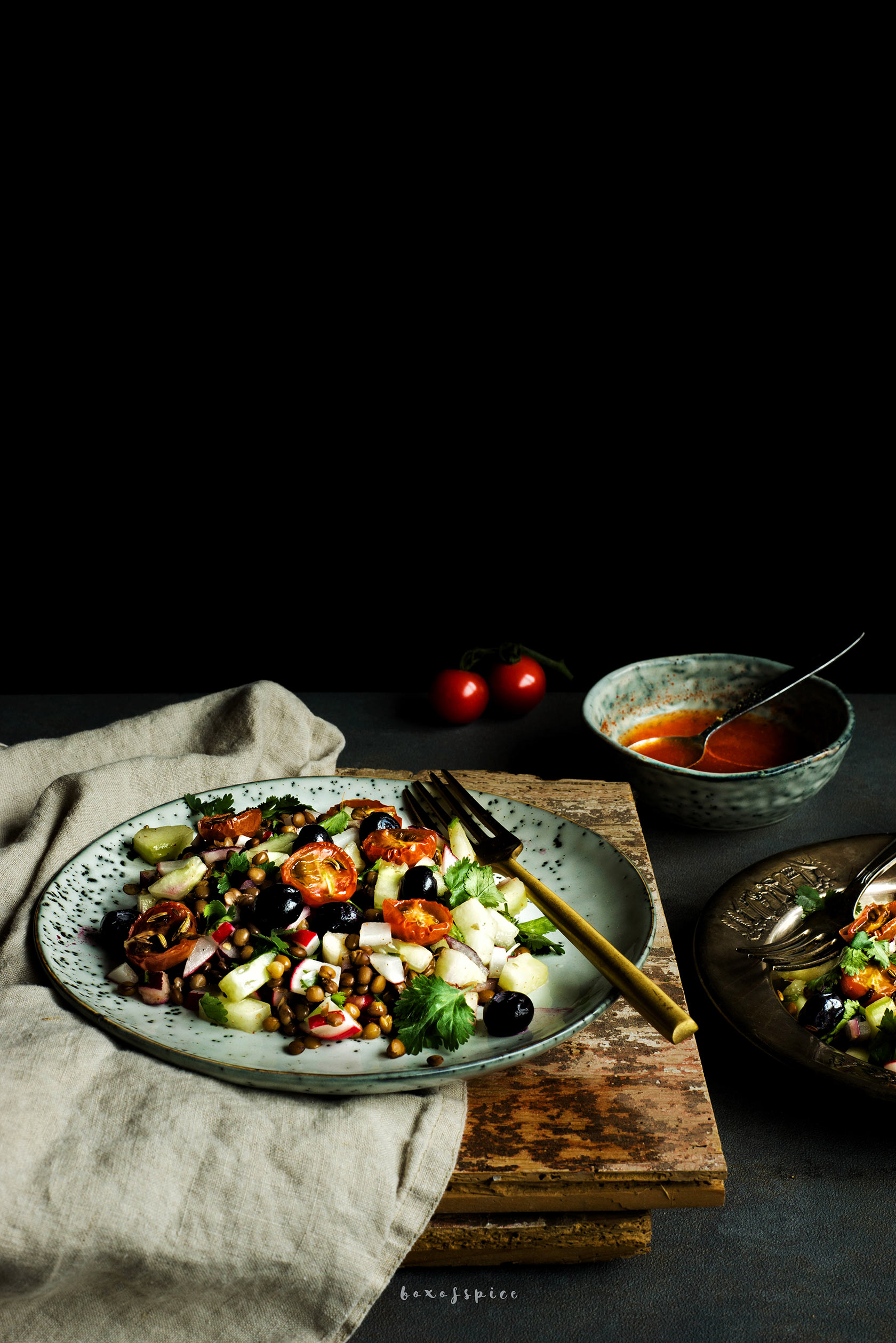 Blueberry Lentil Salad with Chili Lime Dressing I Boxofspice