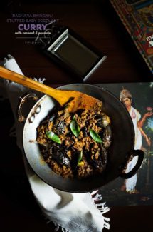 Baghara Baigan/Stuffed Baby Eggplant Curry