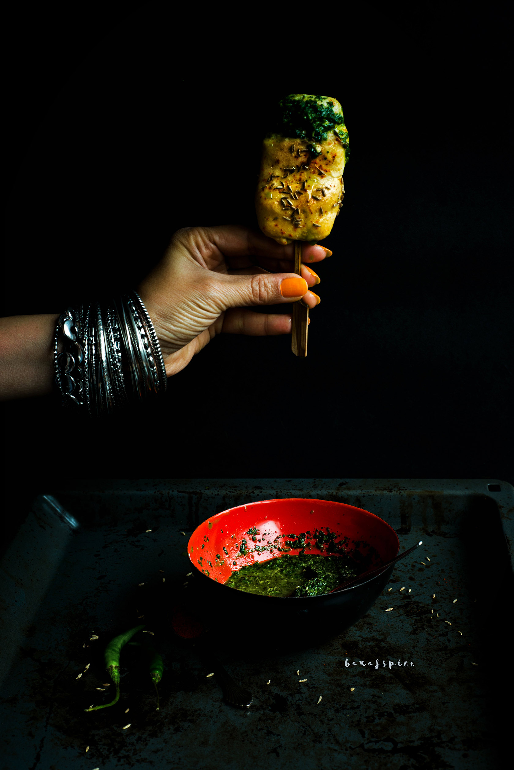 Polenta Paneer Corndogs I Boxofspice