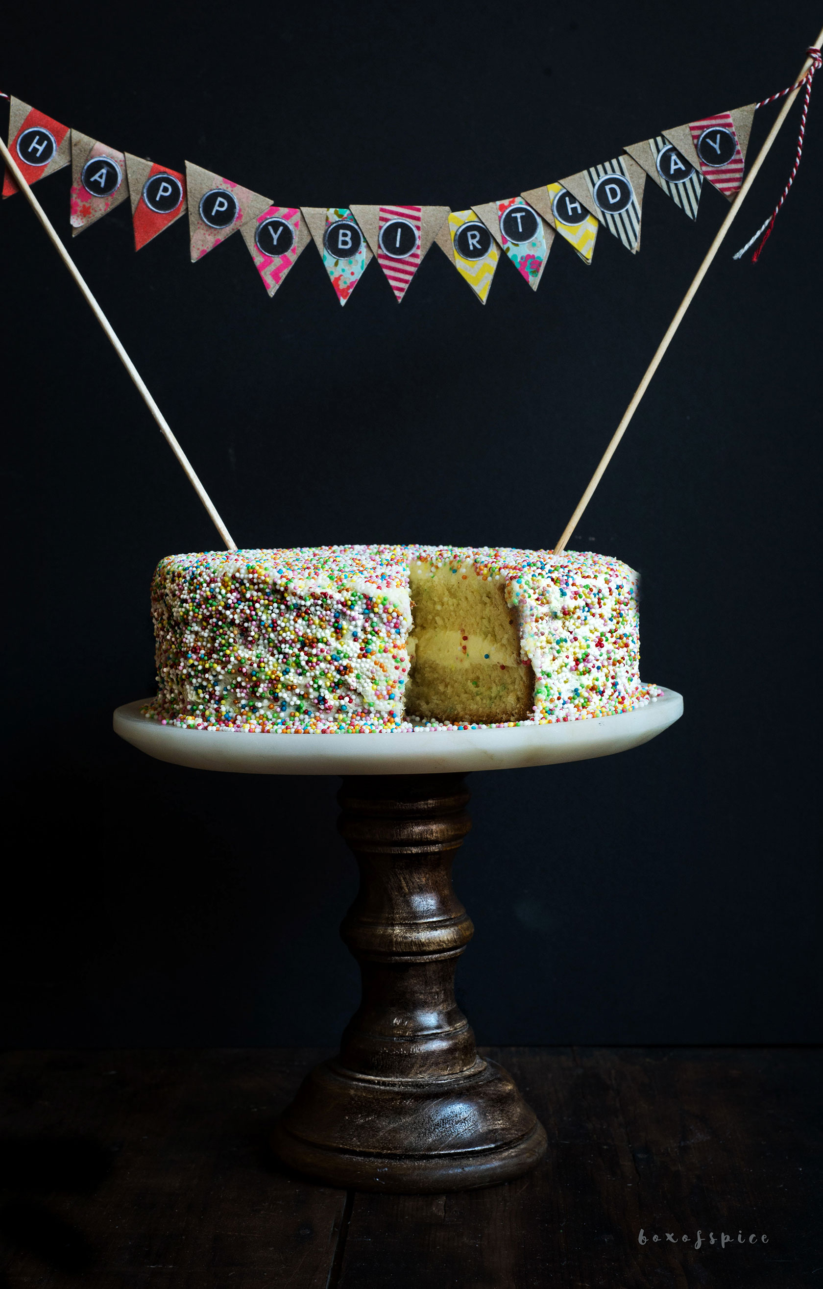 Vanilla Funfetti Cake I Boxofspice