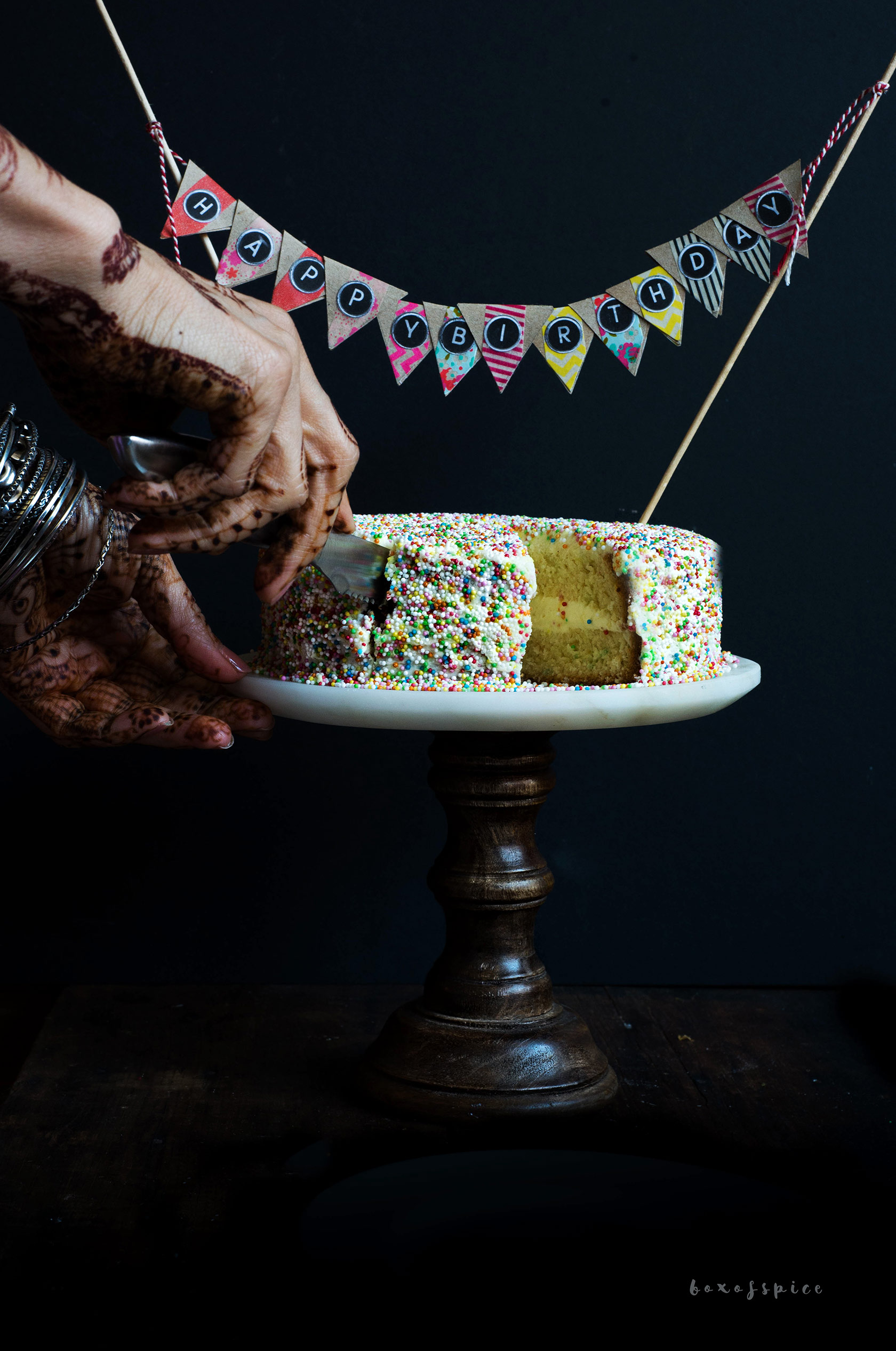 Vanilla Funfetti Cake I Boxofspice