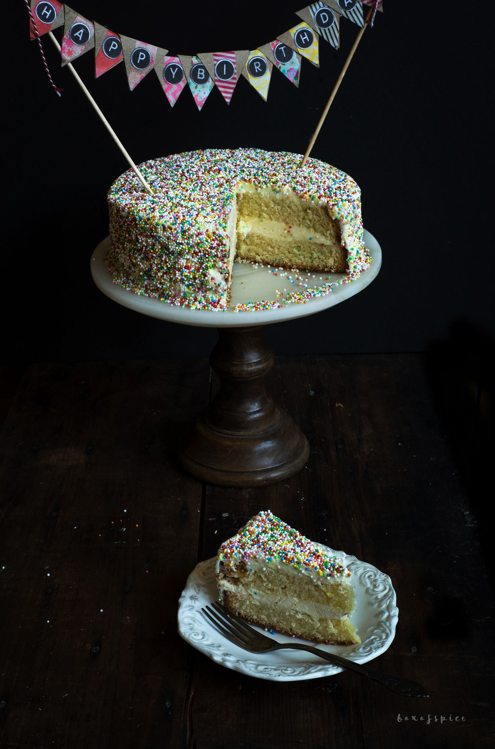 Vanilla Funfetti Cake I Boxofspice