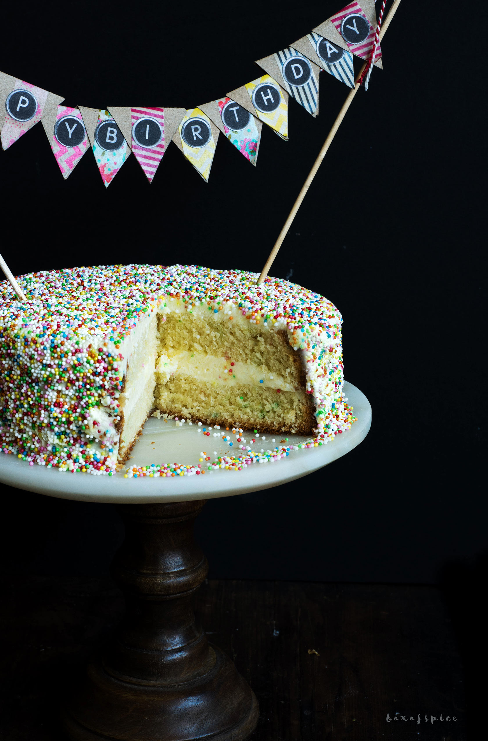 Vanilla Funfetti Cake I Boxofspice