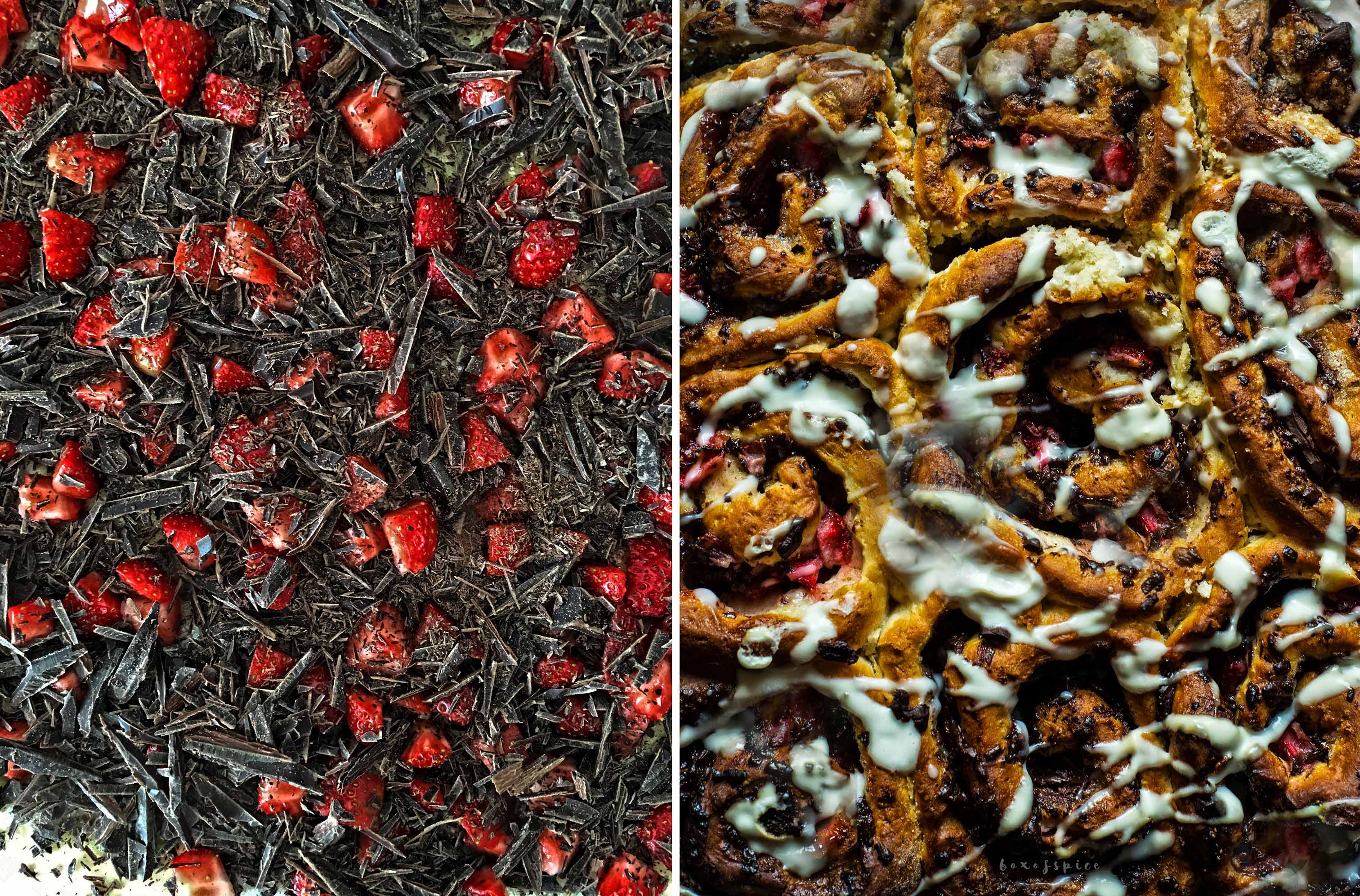 Strawberry Chocolate Rolls with Roasted Fennel Seeds I Boxofspice
