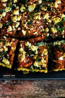 Heirloom Tomato Tart with Cilantro Pesto and Paneer