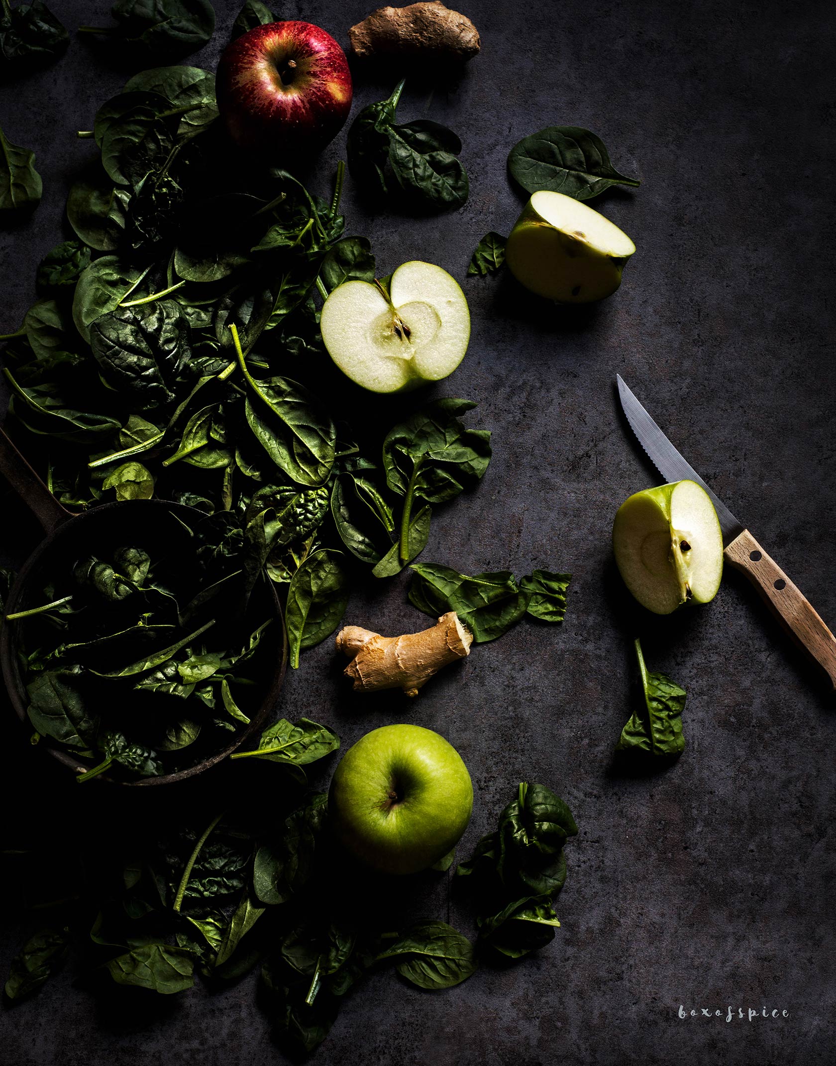 Energising Green Apple Spinach Juice I Boxofspice