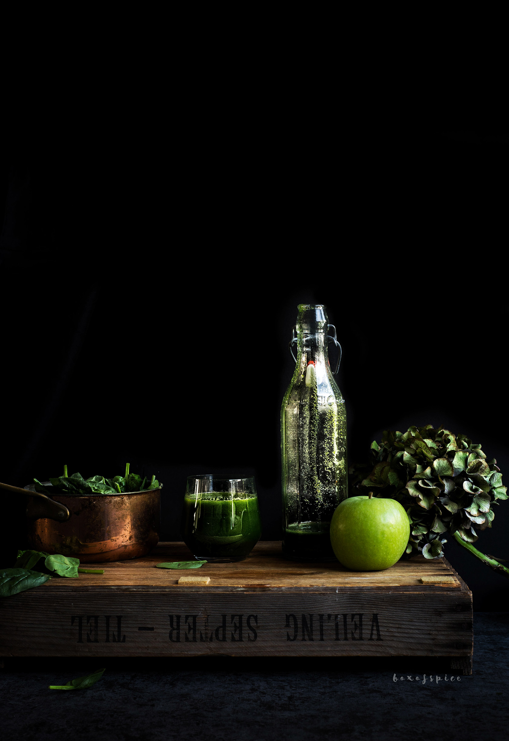Energising Green Apple Spinach Juice I Boxofspice