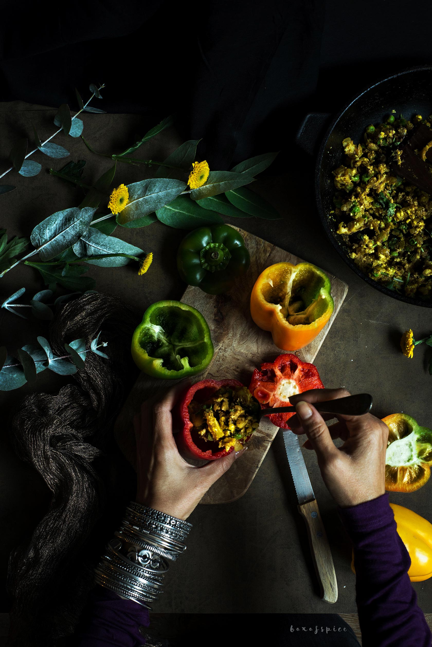 Spicy Stuffed Peppers with Paneer I Boxofspice