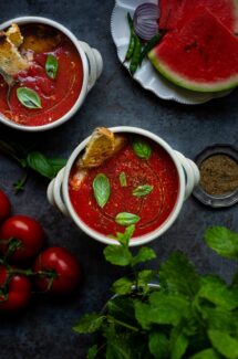 Masaledar/Spicy Watermelon Gazpacho